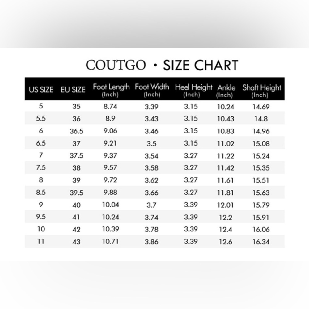 Coutgo New Black Women’s Knee-High Block Heel Square Toe Boots Size:7 - Picture 10 of 10